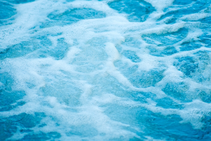 Foamy hot tub water